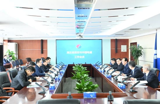 中國電建黨委書記、董事長丁焰章與湖北省副省長盛閱春會談