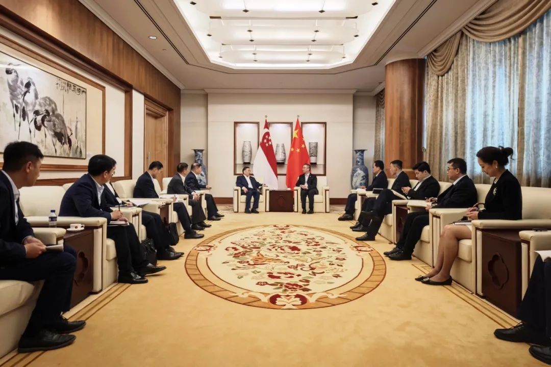 中國能建黨委書記、董事長宋海良與中國駐新加坡大使館臨時代辦朱憬會談